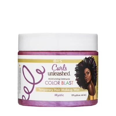 Image de ORS Curls Unleashed Mystic Color Blast cire de maquillage temporaire pour cheveux, avec d&#039;abeille hydratante et huile ricin, une meilleure expérience coloration