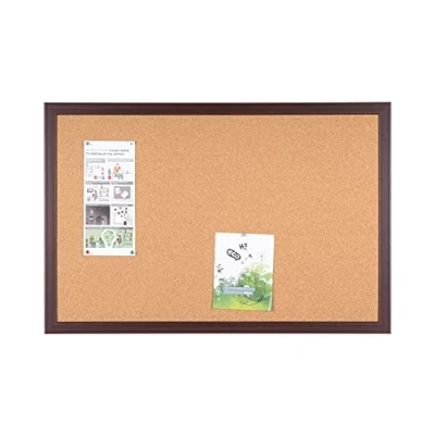 Image de Bi Office Earth Prime Tableau d&#039;Affichage en Liège avec Cadre MDF, Mérisier, 60 x 45 cm