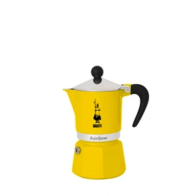 Image de Bialetti Rainbow Caffettiera Colorata, Alluminio, Giallo, 6 Tazze