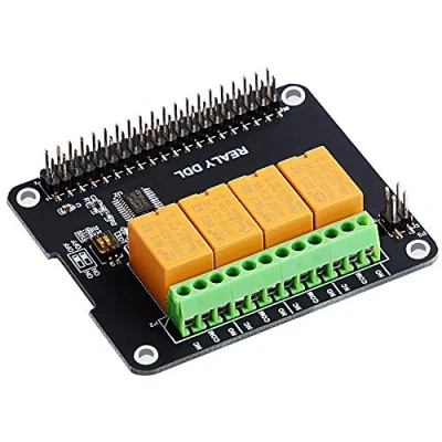 Image de GeeekPi Raspberry Pi Expansion Board, 4 Channel Relay Board Module, Module de Relais d&#039;alimentation pour 2B/3B/3B +/4B (Aucune Programmation requise/programmable)