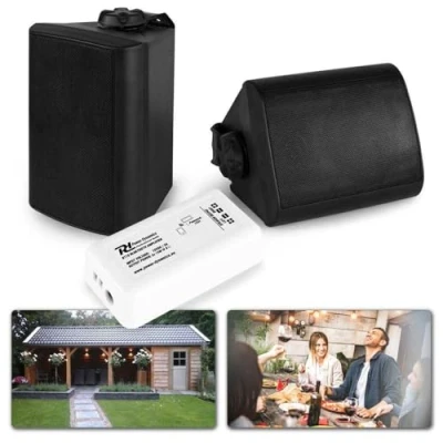 Image de Power Dynamics Ensemble d&#039;Enceintes Bluetooth 4&quot; pour Jardin et Terrasse Noir