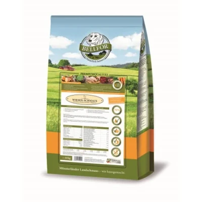 Image de Bellfor Wiesen Schmaus Nourriture Sèche Pressée à Froid pour Chiens, sans Grains, au Poulet Frais 71%, Riche en Oméga 3, Vitamines et Prébiotiques, 10 kg