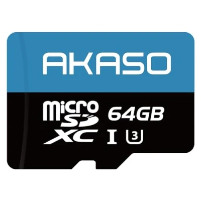 Image de AKASO 64 Go Carte Mémoire MicroSDXC, U3, Compatible avec Caméra Sport