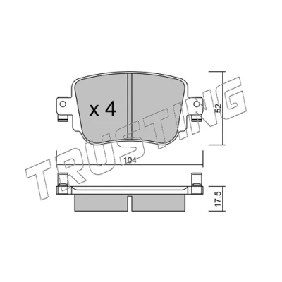 Image de TRUSTING 996.0 Jeu de plaquettes frein contact signal d&#039;usure exclu SEAT: Leon III 3/5 portes, ST, SC, AUDI: Q3, A1 portes