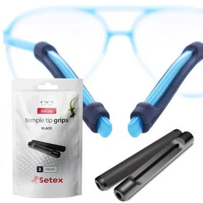 Image de Setex Gecko Grip Lot de 2 paires pointes branches pour lunettes, fabriquées aux États Unis, pointe innovante en fibre microstructurée, longueur 49 mm et largeur 7