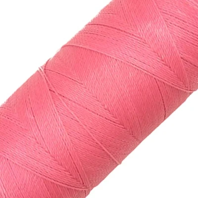 Image de LINHASITA Bobine de Fil ciré 100 g/360 m Épaisseur 0,5 mm Polyester pour macramé 30 Couleurs Rose Gomme
