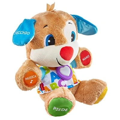 Image de Fisher Price Puppy Eveil Progressif Peluche Musicale et Interactive Plus de 75 Chansons 3 Niveaux D&#039;apprentissage Jouet bébé 6 Mois pour Filles Garçons, Version: Italien, FPM51