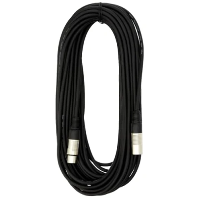 Image de Stagg SMC15 Câble d&#039;instrument Standard équilibré Mono XLR/XLR 15 m Noir