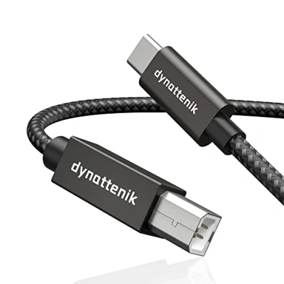 Image de dynattenik TrackSync200 Câble MIDI USB C Vers B De 2,0m Pour La Mise À Jour Câbles A B, Claviers MIDI, Contrôleurs, Interfaces Audio Compatible Avec PC, Mac, Linux, Chrome