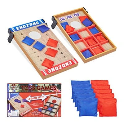 Image de Relaxdays Lancer, Jeu Poches et Morpion, 10 Sacs, agilité stratégie, extérieur &amp; intérieur, Multicolore, 10022795, env. 4 x 29,5 51 cm