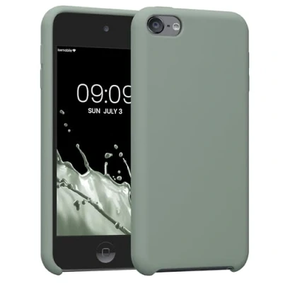 Image de kwmobile Étui Compatible avec Apple iPod Touch 6G / 7G (6ème et 7ème génération) Coque Protection en Silicone pour Lecteur MP3 Vert fumé