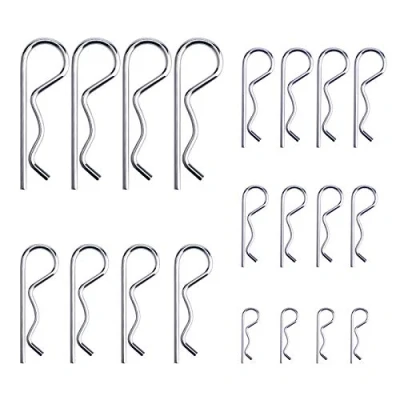Image de LUTER 20 Pièces R Clips Goupilles de Retenue, Kit d&#039;assortiment d&#039;attelage à Goupille Fendue Robuste Plaqué Zinc pour Systèmes Verrouillage Camion Remorquage, M1.2 M3.5