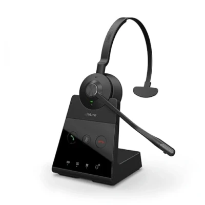 Image de Jabra Engage 65 Casque DECT Mono Sans Fil Certifié Skype Entreprise avec Suppression Avancée du Bruit pour Téléphones Fixes et Softphones Noir Version UE