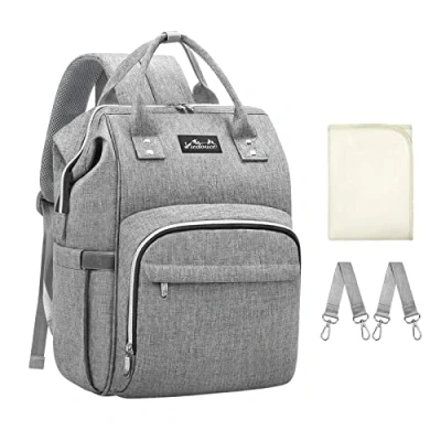 Image de Viedouce Sacs à Dos Langer Pour Bébé Sac de Voyage, Couches Imperméable Oxford Sacs, Grand Capacité avec 1 Matelas et 2 Sangles Poussette (Gris)