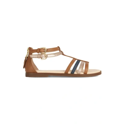 Image de Geox JR Karly Sandales pour enfants, Taille: 38, Cognac/avio Matière synthétique / textile
