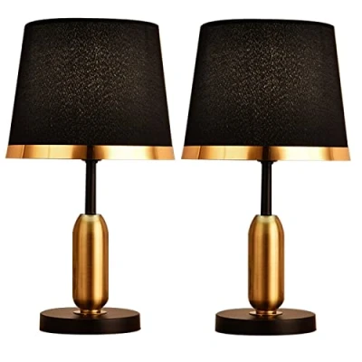 Image de Lot de 2 lampes bureau à piles sans fil, avec télécommande, lumière jaune et blanche, rechargeables, intensité variable, convient pour table chevet, bureau, chambre coucher