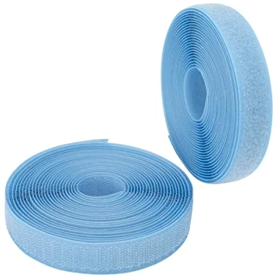 Image de AERZETIX C65894 Bande/rouleau de scratch 20 mm 5 mètre auto agrippant organisateur/serre câbles ruban sac vêtement attache sangle couleur: bleu ciel en polyamide et polyester