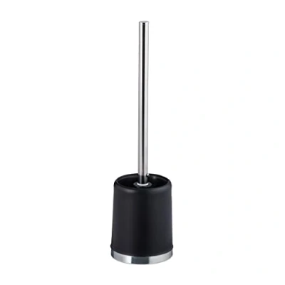 Image de 4X Porte Brosse WC Plastique avec et tête Changeable poignée en métal Rond 37 cm, Noir