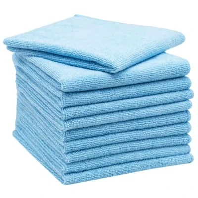 Image de ZOLLNER Set de 10 Chiffons Nettoyage en Microfibres, 32x32 cm, Bleu
