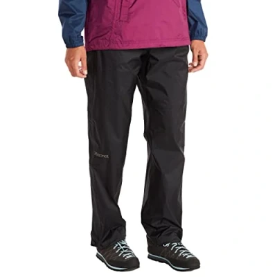 Image de Marmot WM Precip Eco Full Zip Pant L Pantalon de Pluie Hardshell, Vêtement Léger, Coupe Vent, imperméable à l&#039;eau, Respirant Femme Black FR: XS (Taille Fabricant: XS)