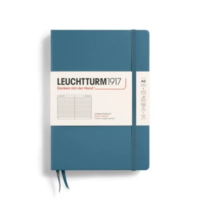 Image de LEUCHTTURM1917 363335 Carnet de notes Medium (A5), Couverture rigide, 251 pages numérotées, Stone Blue, ligné