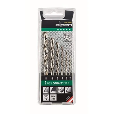Image de Alpen 100606100 Foret HSS ECO TM, Gris, 2/3/4/5/6/8 mm, Set de 6 Pièces