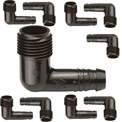 Image de Suinga 10 x Coude 16 1/2&#039;&#039; avec embout caoutchouc pour tuyau flexible Rain Bird SPX Flex, noir