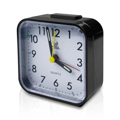 Image de Tekenewbse Reveil Matin Analogique, Réveil a Piles, Reveille de Voyage, Petit Alarm Clock, Réveils Pile, Silencieux, Analogiquesans Tic Tac, Petite Horloge Poser, Fonction Lumière et Répétition