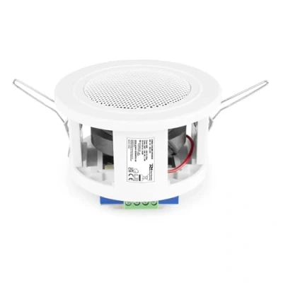 Image de Power Dynamics CSBA3 Enceinte de Plafond 100V 3&quot; Blanc, 6 Watts, 3 Modes Puissance, Haut Parleur à Encastrer Compact, Idéal pour Public Address, Musique d&#039;Ambiance, Annonces