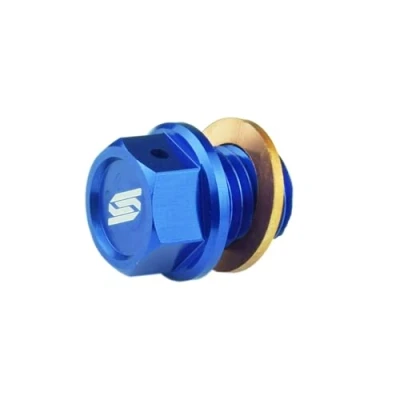Image de SCAR Bouchon Vis de Vidange Aimanté compatible avec KTM SX SXF EXC TPI EXCF 50 65 85 125 150 250 300 350 450 500 HUSQVARNA TC TE TEi TX FE FC FX FS GASGAS MC MCF EC ECF EX EXF 00 23 Bleu