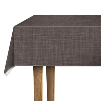 Image de d c fix nappe de table toile cirée Monte Carlo Sharon châtaigne anti tache en plastique PVC linge enduite pour intérieur et extérieur 140 cm x 180 rectangulaire