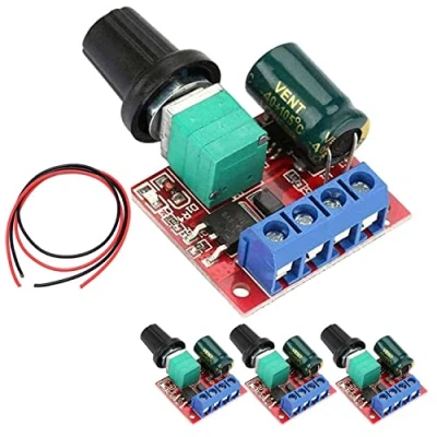 Image de VISSQH 3 pièces Variateur 12v,Mini Moteur Contrôleur de Vitesse, PWM Regulateur DC 5V 35V 5A Réglable Commutateur, 6V 12V 24V Interrupteur Vitesse Indicateur LED