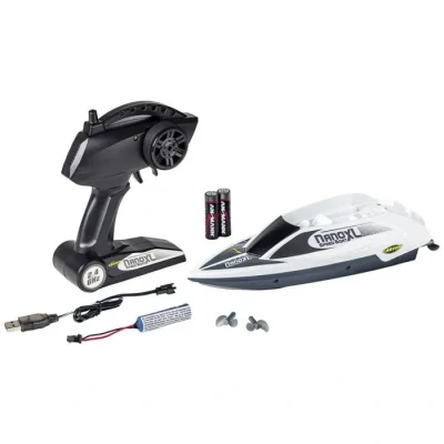 Image de Carson 500108047 Speed Boat Nano XL 100% RTR avec télécommande 2.4 GHz, Bateau RC Fonctions, radiocommandé, Circuit de sécurité, pour Enfants