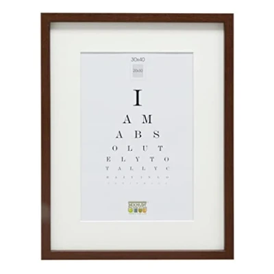 Image de Deknudt Frames S40AH4 P1 Cadre Photo Basic avec Passe Partout Moulure Haute en Bois/MDF Brun 30 x 40 cm