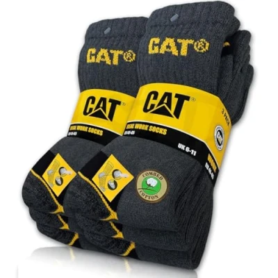 Image de Caterpillar Lot de 6 paires chaussettes CAT REAL WORK Pour homme et femme Tailles disponibles : 35 à 50, gris, 41 45