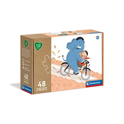Image de Clementoni 25252 Puzzle Play for Future Be My Pal 3x48 pièces Enfant boîte de 3 Puzzles (48 pièces) matériaux 100% recyclés fabriqué en Italie, 4 Ans et Plus