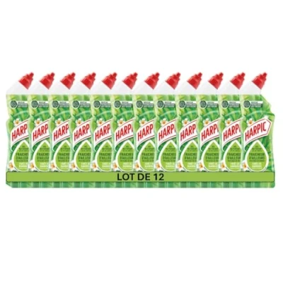 Image de Harpic Gel WC Nettoyant Fraicheur d&#039;Ailleurs Parfum Foret de Bambous avec technologie anti odeurs lot 12 x 750 ml