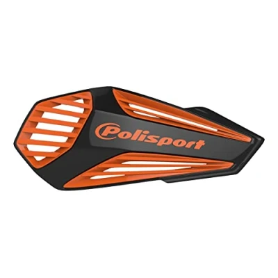 Image de POLISPORT 8308400005 Protège mains MX AIR 1 point de fixation Style en plastique avec kit montage inclus compatible tous les modèles enduro/mx/atv couleur noir/orange