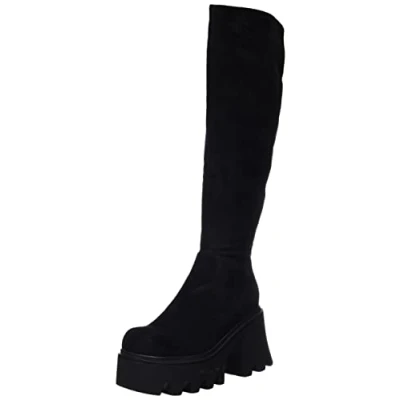 Image de LAMODA Prêt, Knee High Boot Femme, Suede Noire, 38 EU