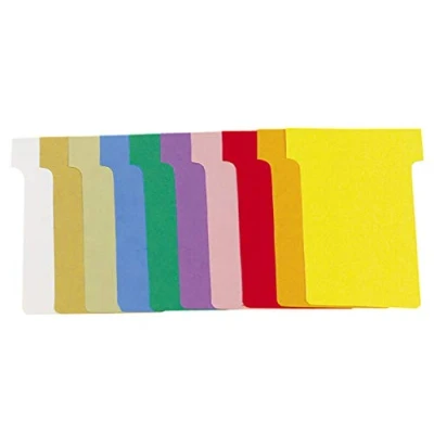 Image de Exacompta Ref. 57945E Lot de 10 étuis 100 fiches en T indice N1,5 idéales pour organiser vos plannings dimensions 45 x 53 36 15 mm couleurs assorties