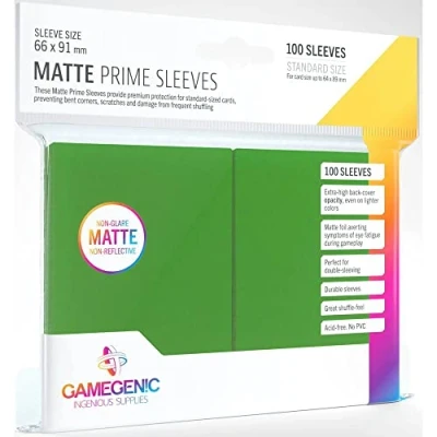 Image de Gamegenic GGS11031ML Matte Prime Sleeves (100 Pack), Green