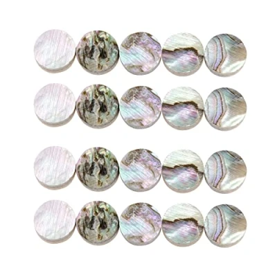 Image de Create idea Lot de 20 repères touche en nacre d&#039;ormeau naturel 6 mm pour guitare, ukulélé, basse, mandoline, banjo