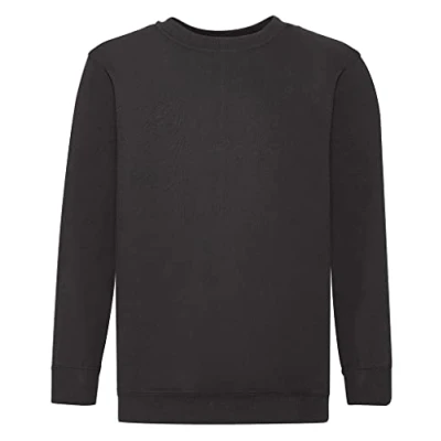 Image de Fruit Of The Loom Sweatshirt Manches Set in Enfant, Noir , 12 13 ans