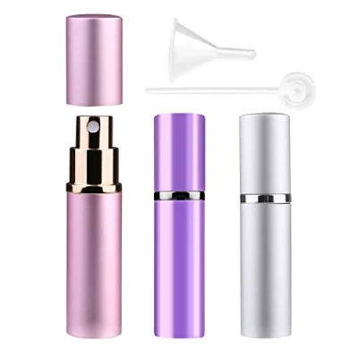 Image de Zingso Lot de 3 vaporisateurs parfum rechargeables 10 ml Mini vides portables en aluminium Avec entonnoir et pipette