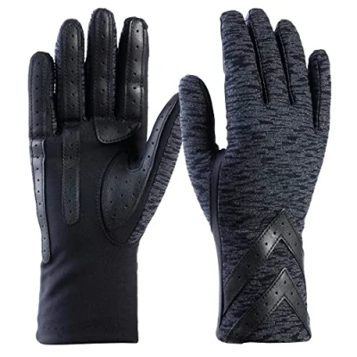 Image de Isotoner Gants pour Le Froid avec Fonction Tactile, Noir Motif Animal, L/XL Femme