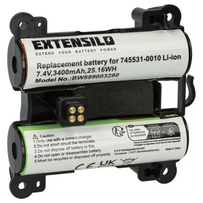 Image de EXTENSILO 1x Batterie Compatible avec Bose 071478, 078068 Haut parleurs, Enceintes portatives (3400mAh, 7,4V, Li ION)