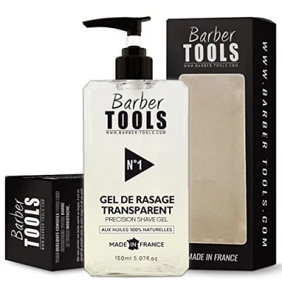 Image de Gel de rasage transparent 150ml Pour un précis des contours barbe (visibilité, glisse et protection maximale) FABRIQUE EN FRANCE ✮ BARBER TOOLS (150 ml)