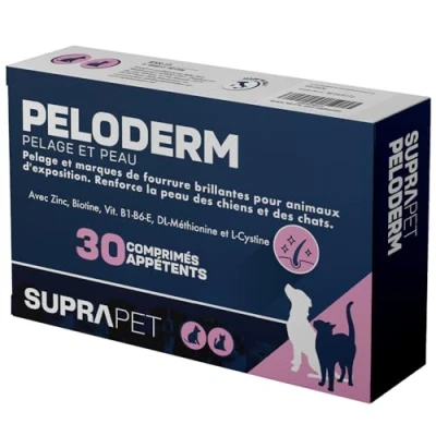Image de Suprapet, Pelage et Peau pour Chiens Chats 30 comprimés à Base de Biotine, Zinc, Vitamines B, Méthionine Cystine Le Bien être la Brillance du Poil Alimentation complémentaire