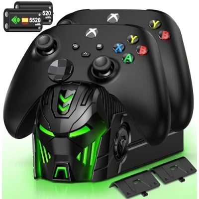 Image de HASACOOL Lot de 2 batteries Pour manette Xbox Grande capacité 5520 mWh Batterie rechargeable Aspect cool Series X/S/Xbox One/Xbox One S/X/Elite