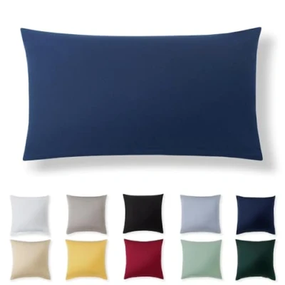 Image de Alreya Taie Oreiller 40x80 Coton Bleu 100% Jersey Coton, Housse de Coussin cm, Taies d&#039;oreiller en avec Fermeture éclair 40 x 80 cm